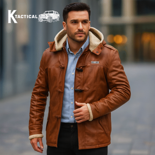 K-Tactical Heritage Winter Longline Leather Jacket - Image 2