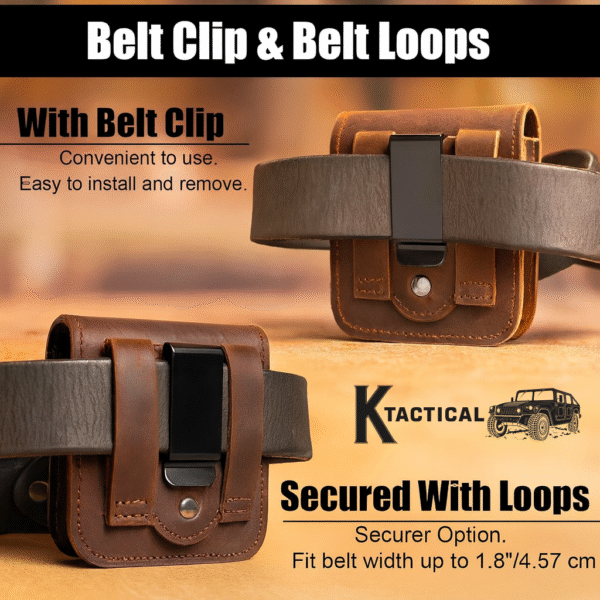 K-Tactical Heritage Flip Phone Leather Pouch - Image 4
