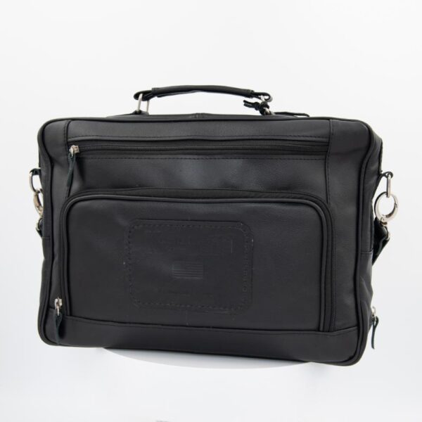 K-Tactical Black leather business briefcase