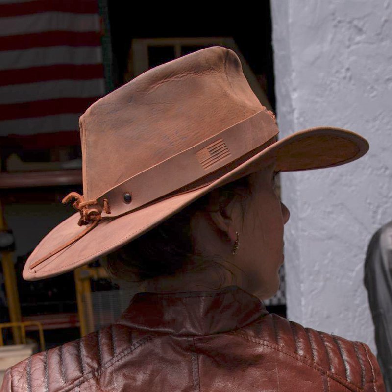 K-Tactical Brown Leather hat - Image 4