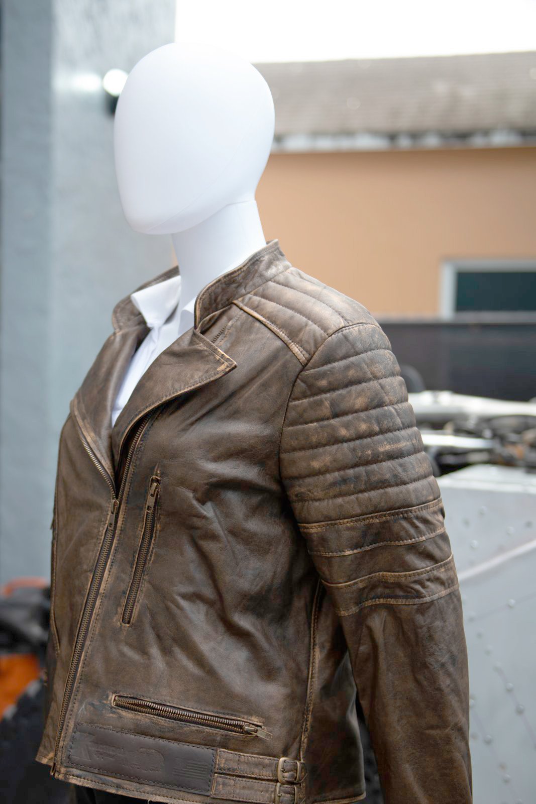 K-Tactical Brown Women’s Leather Coat - Image 5