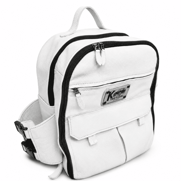 Genuine Calfskin Leather Insulated Picnic Backpack by K-Tactical - White