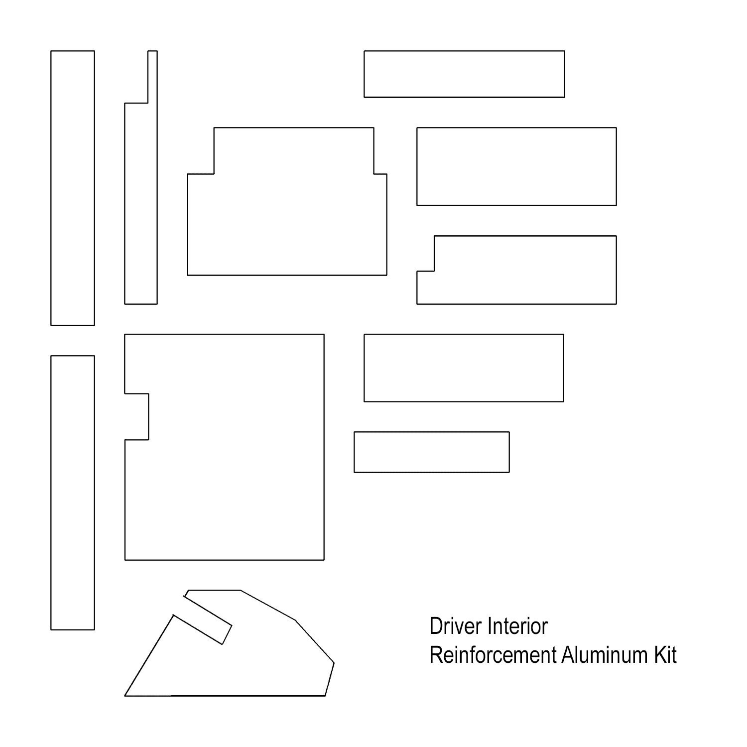 5 mm Aluminum Floor Reinforcement Kit - Universal HMMWV and Hummer - Image 3